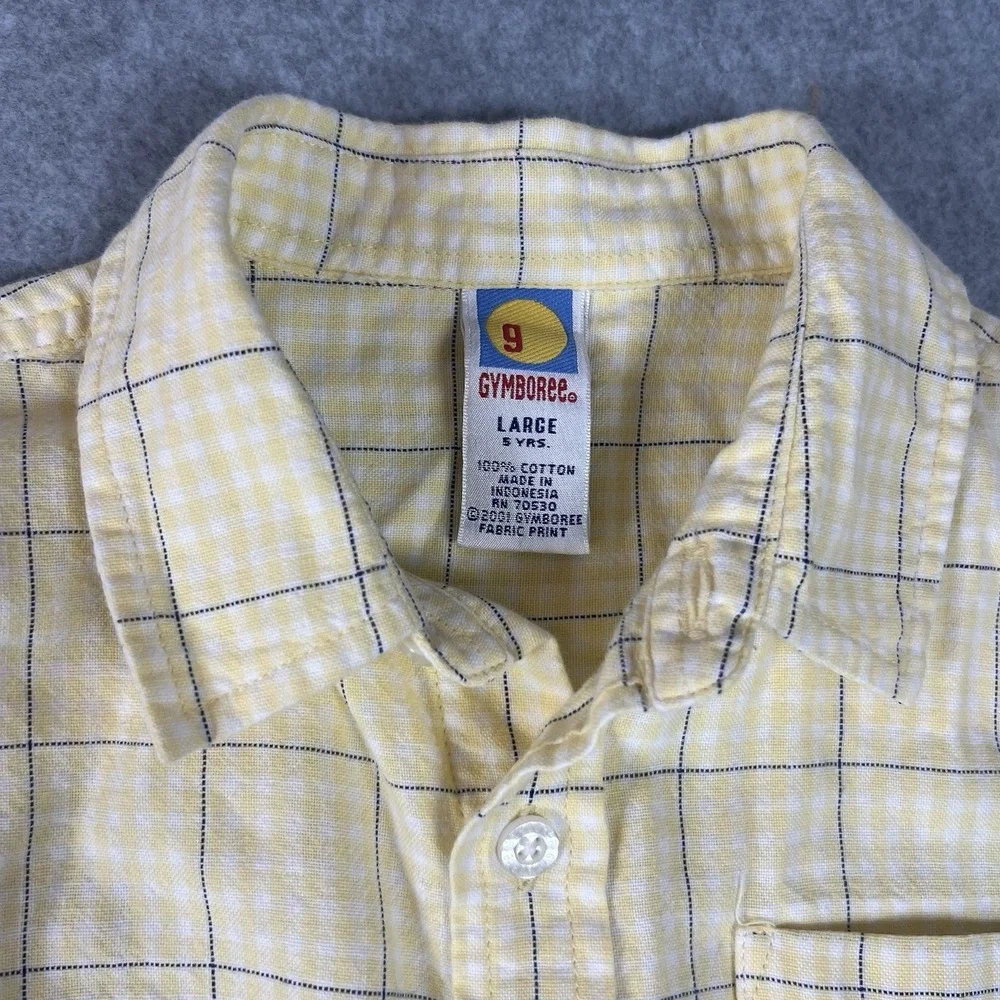 Vintage Gymboree Button Up Shirts Boys 5 Years 100% Cotton Lot 2 Long Sleeve Y2K